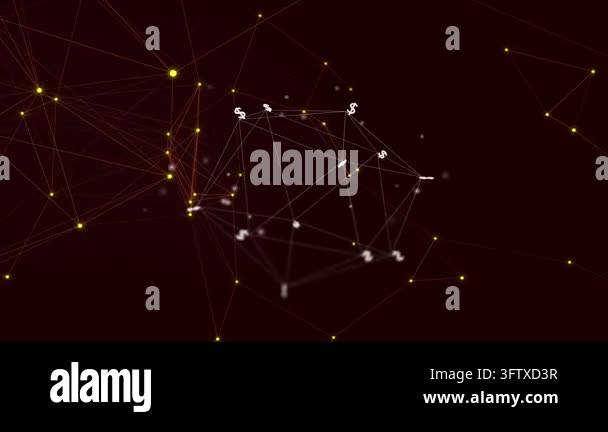 Wireframe cluster appearing left converging rotating pulsing yellow ...