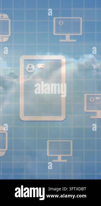 Animation of desktop showing online ai chat processing on electronic ...