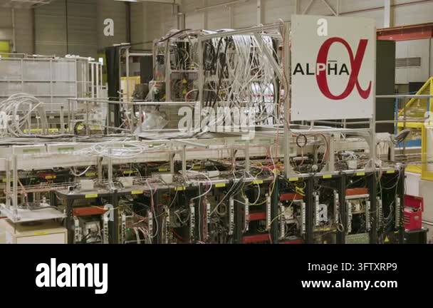 ASACUSA and ALPHA antimatter experiment machinery at CERN Stock Video ...