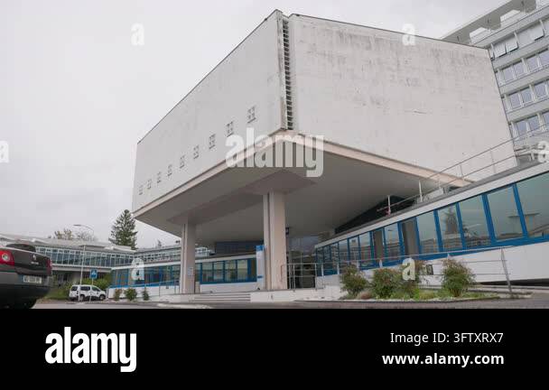 Entrance to the main headquarters building at CERN in Meyrin Stock ...