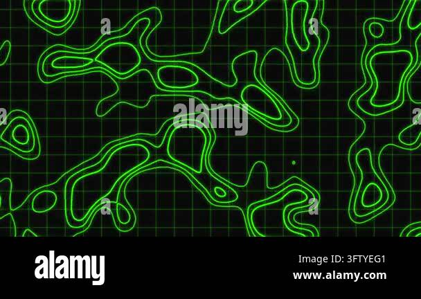 Topographic Abstract Background Green neon topographic map lines Stock Video Footage - Alamy