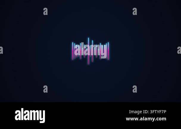 Abstract neon glowing equalizer lines animate dynamically, creating a ...