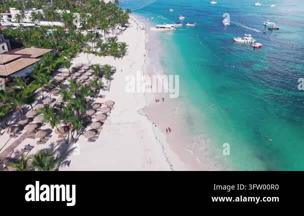 Punta Cana beach in Dominican Republic drone 4K footage Stock Video ...
