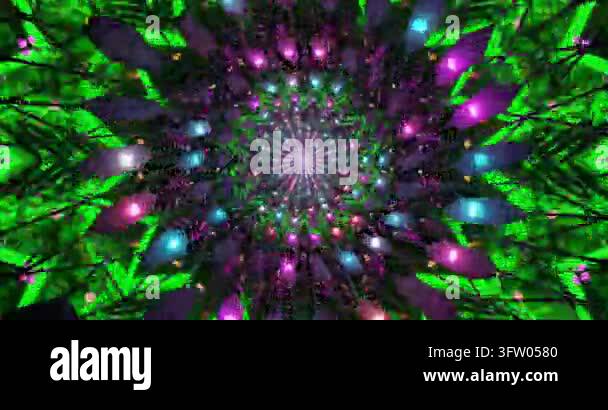 Abstract kaleidoscope animation with geometric symmetry and glowing ...