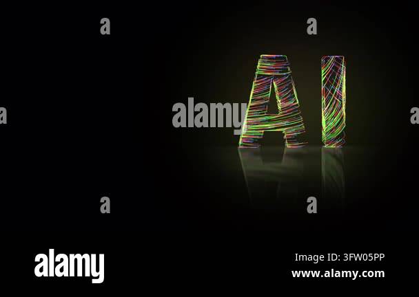 AI letters animation of glowing symbols in computer science world, 4k ...