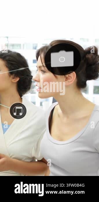 Vertical video: Marketers in office watching demo, lead speaking ...