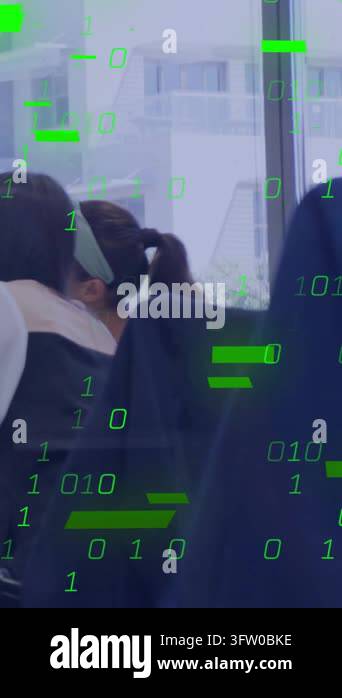 Vertical video: Student turning, speaking to peer in class, binary ...