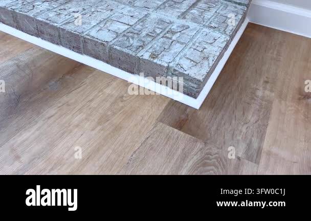 Angled side shot focusing on the extended hearth bricks in front of the ...