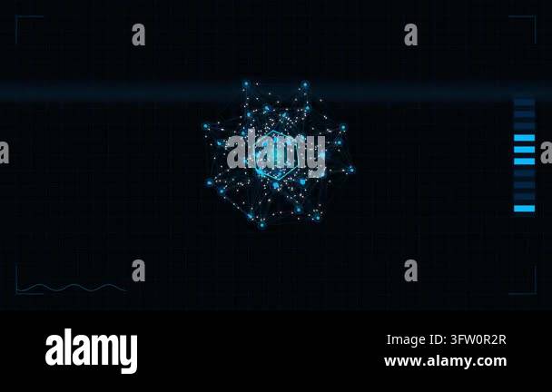 Abstract visualization of a quantum network with glowing digital nodes ...