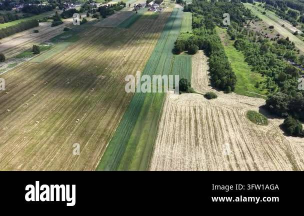 High angle shot of farm plots for land planning Stock Video Footage - Alamy