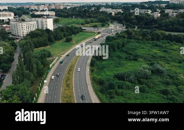 Urban planning concept with stroad and green space Stock Video Footage ...