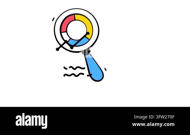 A customizable hand drawn animated icon of data analysis is ready for ...