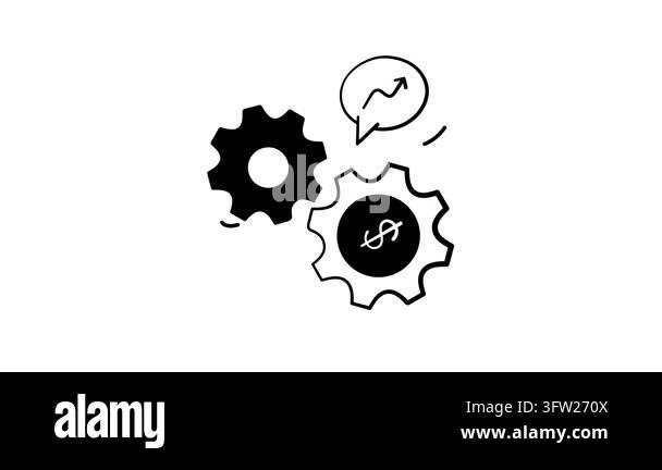 Visually appealing hand drawn animated icon of business automation ...
