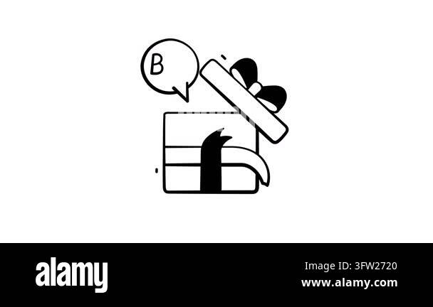 Check this amazing doodle icon animation of halloween gift box in ...