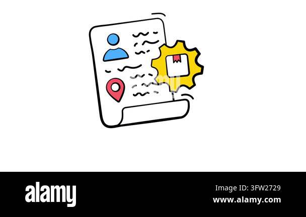 A customizable hand drawn animated icon of project management organizes ...