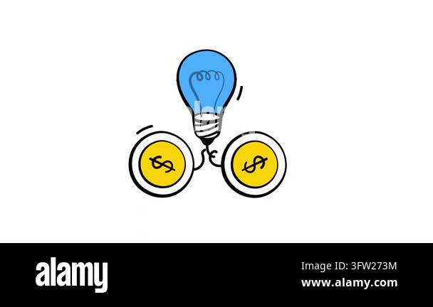 Modern hand drawn animated icon of money making innovation represent ...