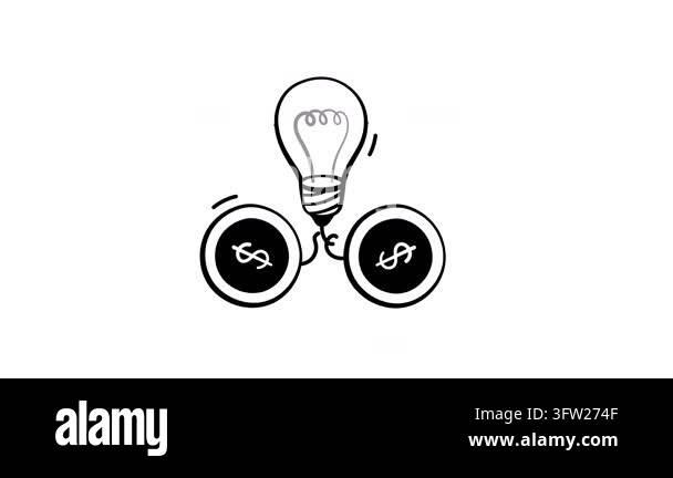 Modern hand drawn animated icon of money making innovation represent ...
