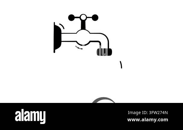 Well designed hand drawn animated icon of money faucet shows continuous ...