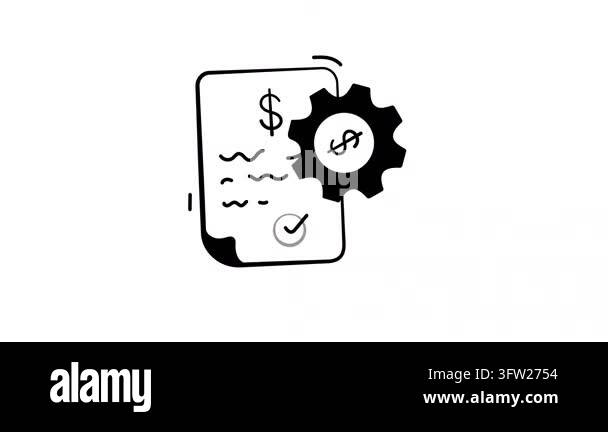 Easy to edit hand drawn animated icon of financial information features ...