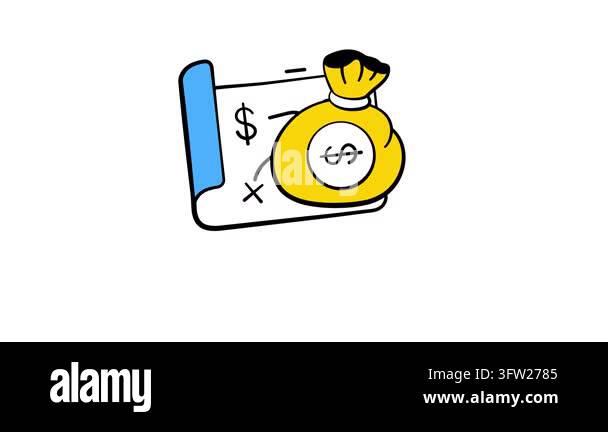 A customizable hand drawn animated icon of financial accounting ...