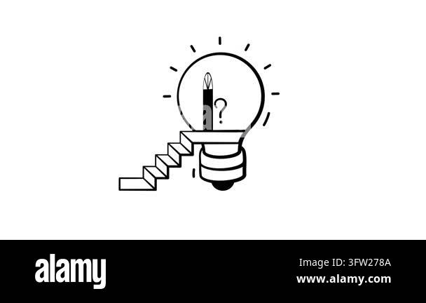 An amazing hand drawn animated icon of innovation symbolizes creative ...