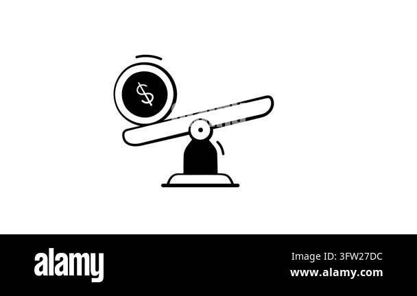 Visually appealing hand drawn animated icon of financial balance match ...