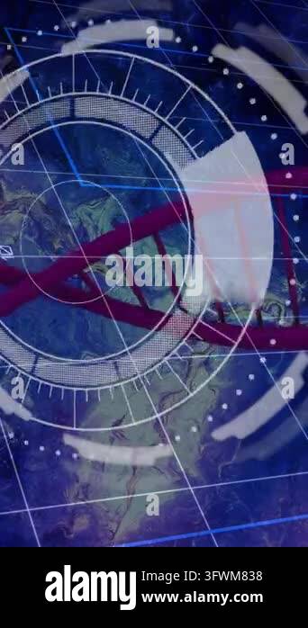 Vertical video: On scan HUD and red helix spinning, wedge sweeping ...