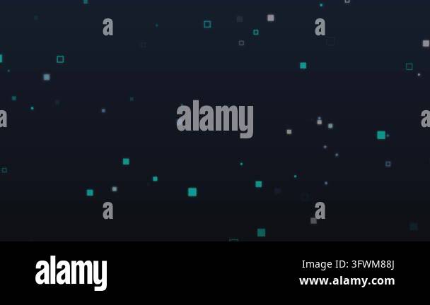 Dynamic digital abstract background with glowing blue and white square ...