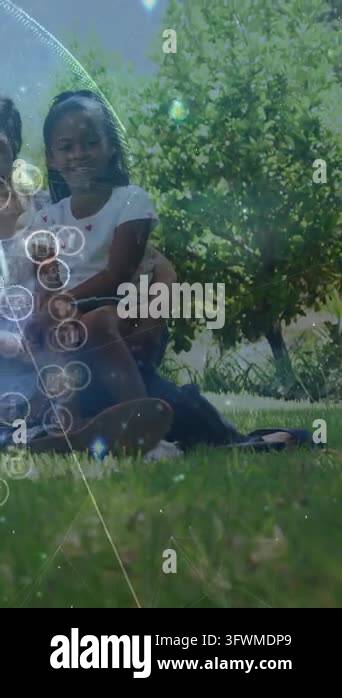 Vertical video: Girl on lap smiling man holding HUD sliding and ...