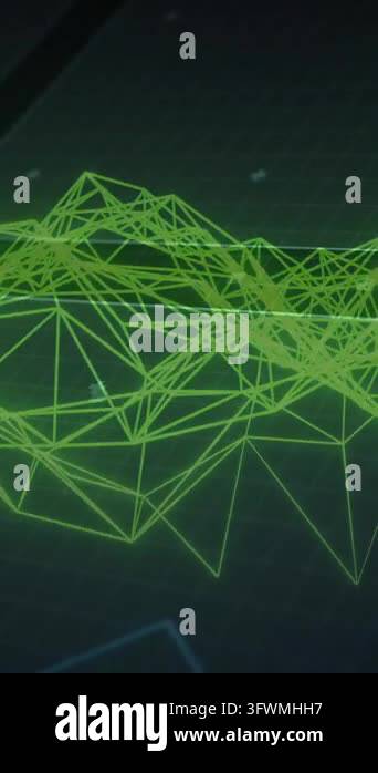 Animation of network of connections over data processing with globe on ...