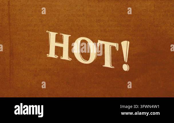 Hot Text Design Text reading 'HOT!' on a textured brown background potentially ...