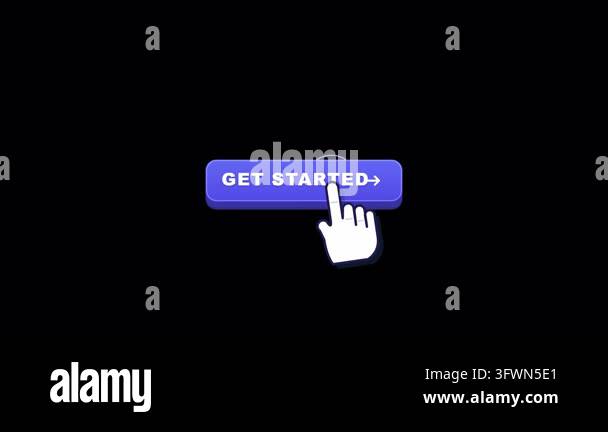 Flat cursor pointer hand animation clicking with ripple effect and ...