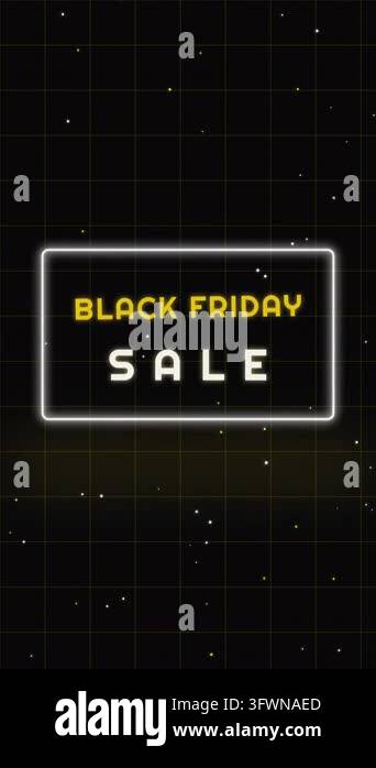 Black Friday Sale Yellow Neon Sign Text Portrait Loop Stock Video ...