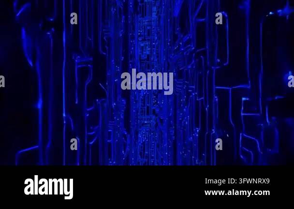 Abstract blue digital lines creating futuristic background design Stock ...