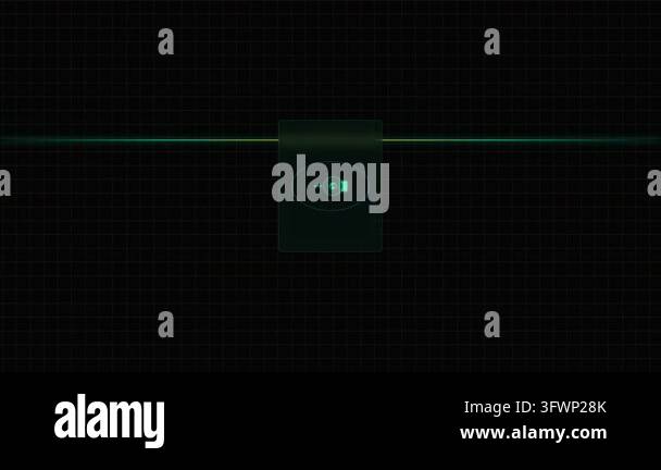 Futuristic HUD digital screen interface with glowing bar chart and tech ...