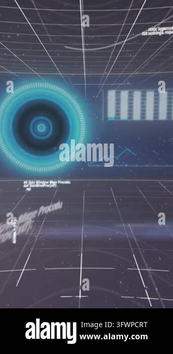 Animation of screens with data processing over grid network against ...