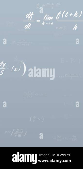 Animation of mathematical equations over grey background. Data ...