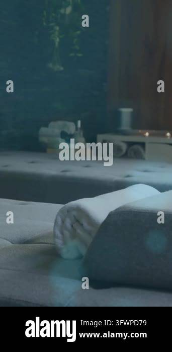 Message Hd Spa beds with towels and candles, relaxation and wellness animation ...