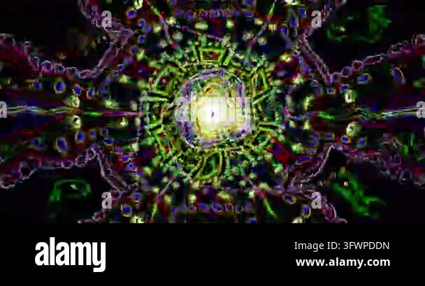 Abstract colorful pattern swirling around bright central light Stock ...