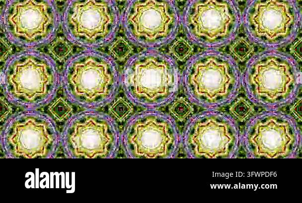 Colorful geometric pattern featuring circular shapes and designs Stock ...
