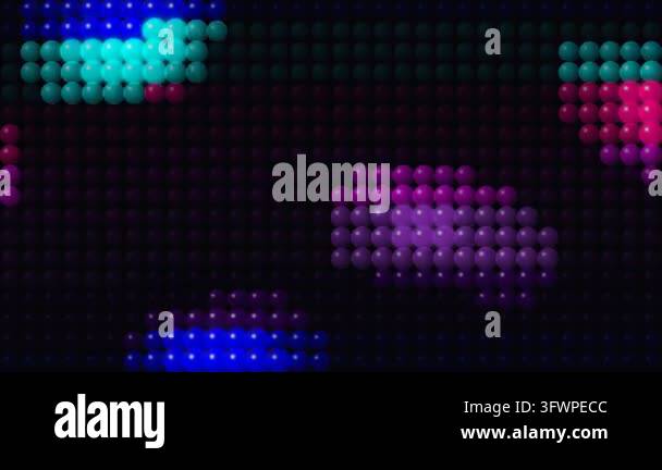 Abstract Digital Background of Glowing Neon Spheres and LED Grid in ...