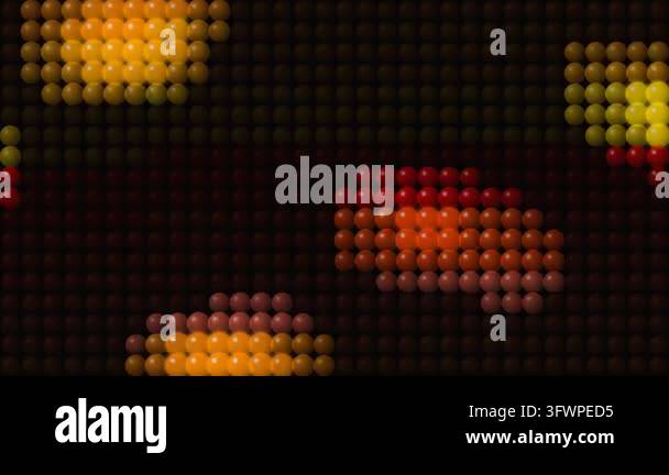 Abstract background featuring a digital grid of glowing red orange and ...