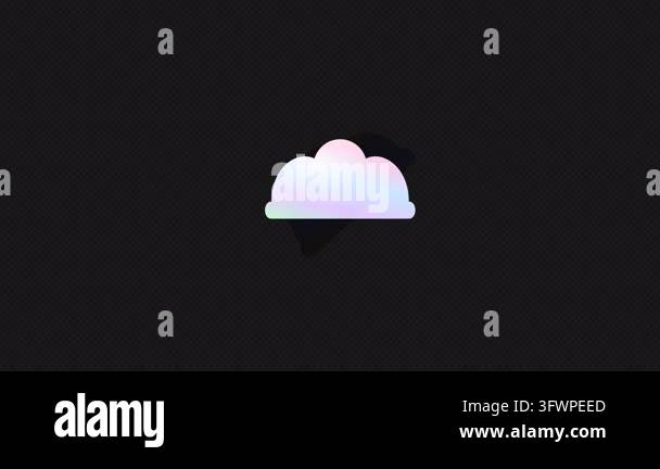 Minimalist holographic cloud icon with iridescent color shifts isolated ...