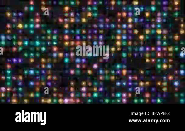 Abstract Background with Multi-Colored Glowing Circular LED Lights in a ...