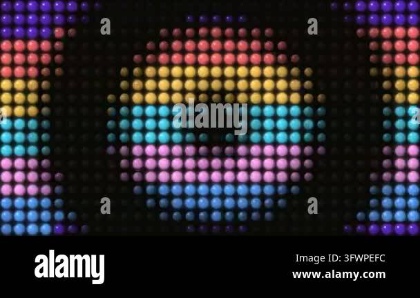 Abstract Colorful Disco Light Background with Glowing Sphere Grid and ...