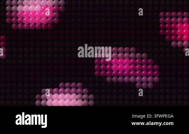 Vibrant magenta glowing spheres on a dark digital grid background ...