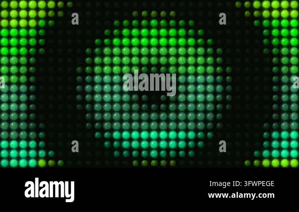 Abstract Green LED Light Grid Pattern Background with Glowing Spheres ...