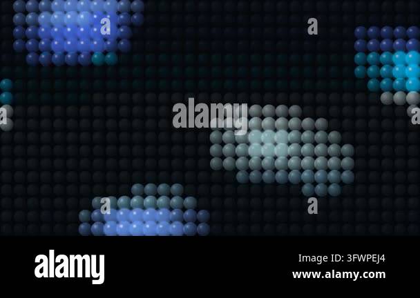 Blue glowing circular light panel abstract pattern with spheres for ...