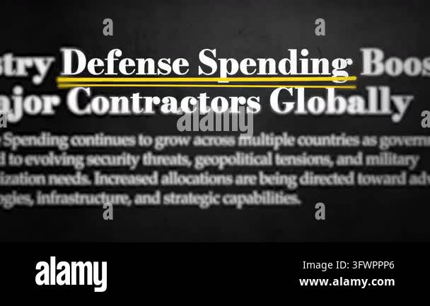 Defense spending rising concept with highlighted text and blurred ...