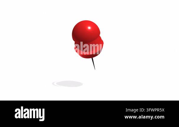 Red push pin animated icon isolated on white background Stock Video ...